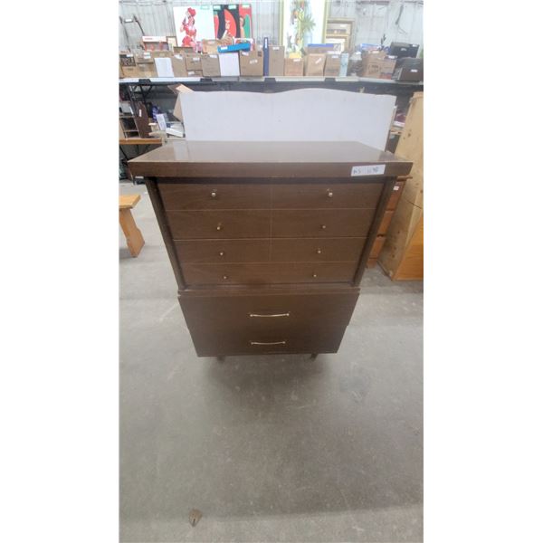 Mid-Century Modern Chest of Drawers with 4 Small Drawers and 2 Large Drawers 40”×30”×17”