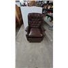 Image 1 : Brown Tufted Faux Leather Recliner with Footrest