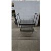 Image 1 : Two-Tiered Black Metal Mesh Shelf Unit. 30”×20”×13”