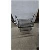 Image 2 : Two-Tiered Black Metal Mesh Shelf Unit. 30”×20”×13”