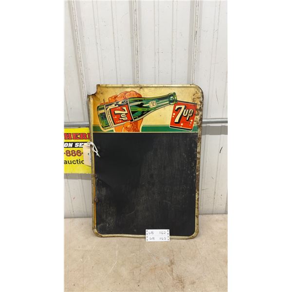 Vintage 7 Up Chalkboard Sign with Bottle and Logo Graphic, 19”×27”
