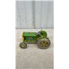 Image 3 : Vintage Windup Mettoy Playthings Tin Toy Tractor, Green and Yellow