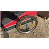 Image 3 : Red Two-Wheeled Child / Pet Trailer with Black Mesh Windows and Metal Frame