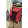 Image 5 : Red Two-Wheeled Child / Pet Trailer with Black Mesh Windows and Metal Frame
