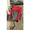 Image 6 : Red Two-Wheeled Child / Pet Trailer with Black Mesh Windows and Metal Frame