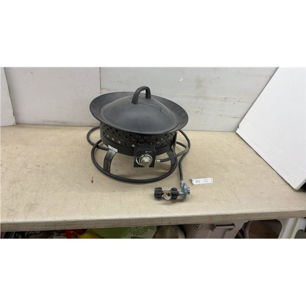 Portable Propane Gas Fire 19” Bowl with Lid, Lava Rocks, and Regulator