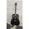 Image 1 : Jay Jr. Black Dreadnought Acoustic Guitar with Gig Bag, Method Book, Strings, Tuner