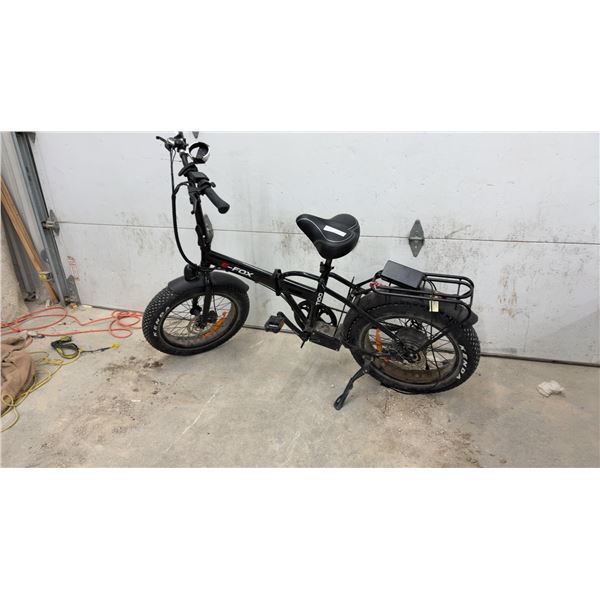 E-Fox T100 Folding Electric Fat Tire Bicycle with 48V Motor, Kenda Tires, Charger and Rear Rack.