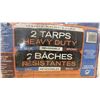 Image 3 : Costco Heavy-Duty Reversible Blue/Brown Tarps 16 ft x 20 ft, Package of 2, Factory Sealed