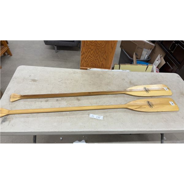 Pair of Feather Brand R50 Wooden Canoe Paddles