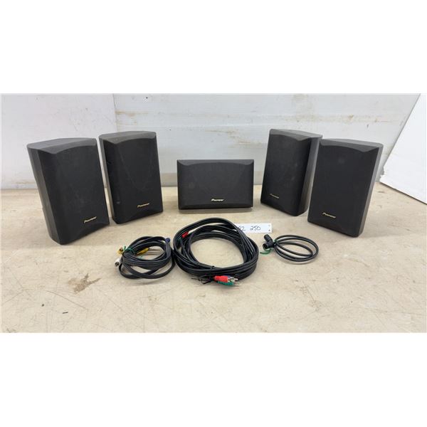Pioneer S-FCR200-K 5.0 Home Theater Speaker System, 100W, 8 Ohms and Cables