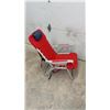 Image 5 : Pair of RIO Beach Hi-Boy 17” Extended Seat 5-Position Backpack Beach Chairs, Red and Blue