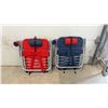 Image 6 : Pair of RIO Beach Hi-Boy 17” Extended Seat 5-Position Backpack Beach Chairs, Red and Blue