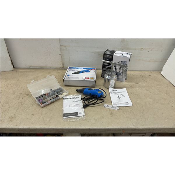 Mastercraft Corded Rotary Tool Kit with Accessories and Vaper Undercoating Spray Gun