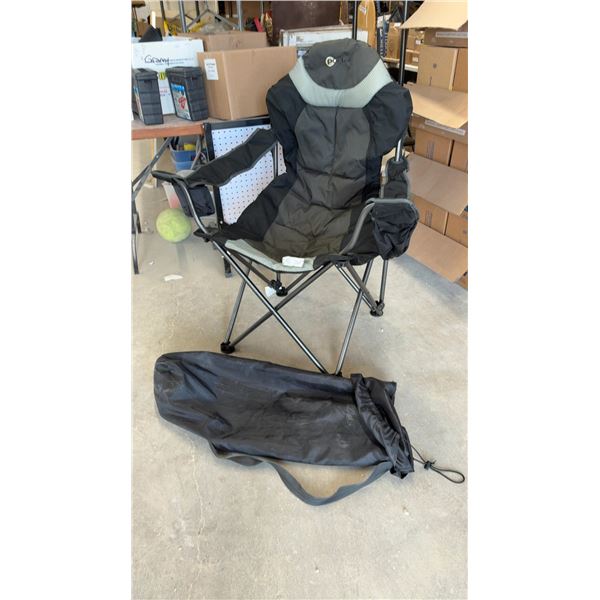 Portal Padded Oversized Quad Folding Camping Chair with Cup Holder and Carrying Bag