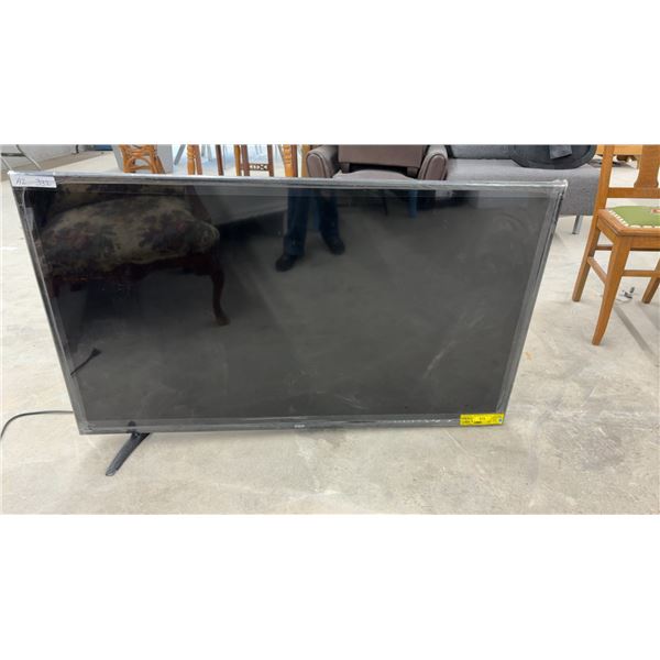 RCA 55” UHD LED TV with ATSC Tuner, Power Cord, No Remote, Missing 1 Leg