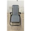 Image 2 : Foldable Zero Gravity Recliner Chair with Black Metal Frame and Grey Mesh Fabric