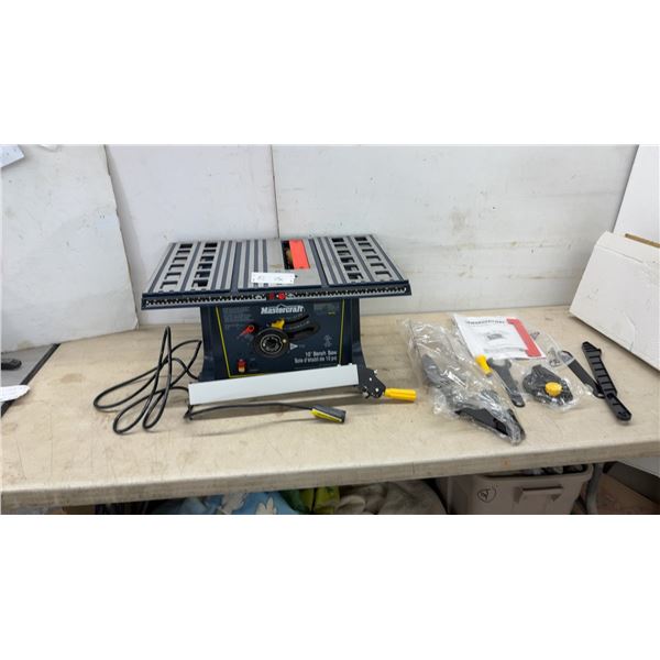 New Mastercraft 10” Bench Saw, Model 55-6800-4, with Fence, Blade Guard, and Accessories