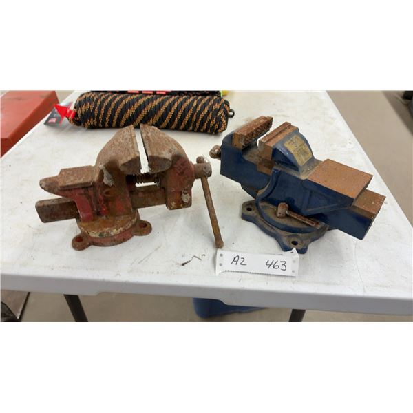 Two Bench Vises, 3 and 3 1/2”