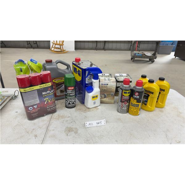 New Fluids, WD-40, 3-in-One Silicone Lubricant, Prestone, Mobil 1, Krylon, Butane, Oil Filters-