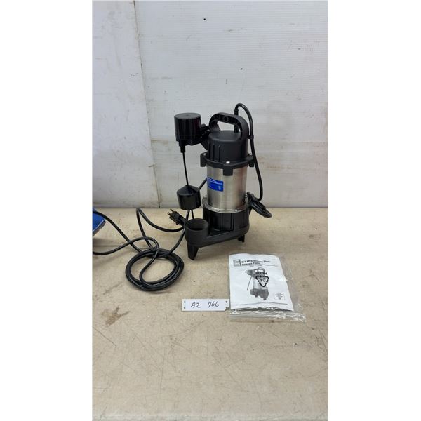 New Power Fist 3/4 HP Stainless Steel Submersible Sewage Pump, 4,220 GPH, 2” Discharge