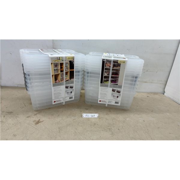 New TuffStore Latchbox Clear 12.2L Storage Boxes 15.6” x 11” x 6.5”, 2 Packs of 6