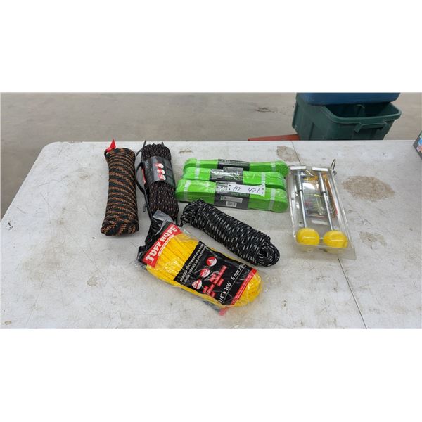 New Tuff Rope Braided Utility Ropes, Grip Tow Straps 2” x 20', Polypropylene Rope