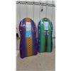 Image 5 : Two Sno-Storm Snow Sleds, Orange and Blue, Green and Blue, with Handles and Pull Ropes never used