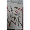 Image 2 : Large Lot of Pliers, Wrenches, Wire Strippers, and Tool Box with Contents