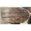 Image 6 : 2 Metal Drum Tables with wooden table tops 39 × 39 × 38