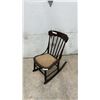 Image 1 : Dark Wood Rocking Chair with Upholstered Seat