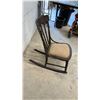 Image 4 : Dark Wood Rocking Chair with Upholstered Seat