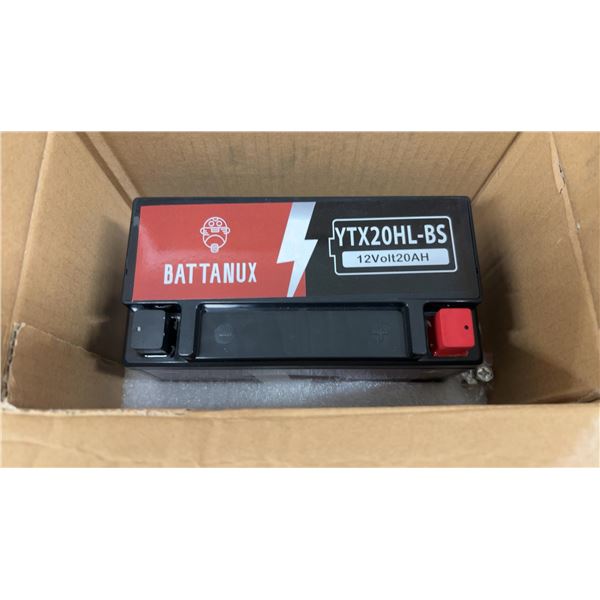New BATTANUX YTX20HL-BS 12Volt 20AH Nonspillable Motorcycle Battery in Original Box