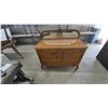 Image 1 : Antique Quarter Sawn Oak buffet with Mirror, 44”×48”×22”