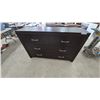 Image 1 : Modern Dark Brown 6-Drawer Dresser with Silver-Tone Handles. 36”×58”×16.6”