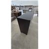 Image 2 : Modern Dark Brown 6-Drawer Dresser with Silver-Tone Handles. 36”×58”×16.6”