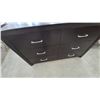 Image 4 : Modern Dark Brown 6-Drawer Dresser with Silver-Tone Handles. 36”×58”×16.6”