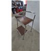 Image 3 : Vintage Chrome and Wood Step Stool Chair