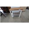 Image 1 : Kitchen Island Cart with Wood Top, 2 Stainless Steel Shelves, and Casters. 35”×31”×20”