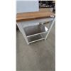Image 4 : Kitchen Island Cart with Wood Top, 2 Stainless Steel Shelves, and Casters. 35”×31”×20”