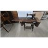 Image 1 : Antique eatons Treadle Sewing Machine and Cabinet with Drawers, Foot Pedal