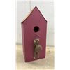 Image 5 : Handcrafted Wooden Birdhouse with Repurposed 1976 Manitoba License Plate Roof and Antique Doorknob