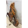 Image 2 : Handcrafted Burl Wood Slab Quartz Wall Clock with Epoxy Finish and Brass Pendulum, 27 × 30”