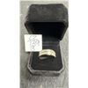 Image 1 : Platinum Plated 8.0mm Princess Cut Simulated Diamond Man's Ring, Size 10