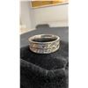Image 3 : Platinum Plated 8.0mm Princess Cut Simulated Diamond Man's Ring, Size 10