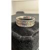 Image 4 : Platinum Plated 8.0mm Princess Cut Simulated Diamond Man's Ring, Size 10
