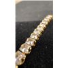 Image 2 : 18K Gold Plated 2.5mm Princess Cut Simulated Diamond Tennis Bracelet, 7”-8” Long