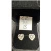 Image 1 : 925S 0.8ct Each Simulated Diamond Heart Halo Stud Earrings, 925 Sterling Silver with White Gold