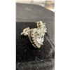 Image 5 : 925S 0.8ct Each Simulated Diamond Heart Halo Stud Earrings, 925 Sterling Silver with White Gold