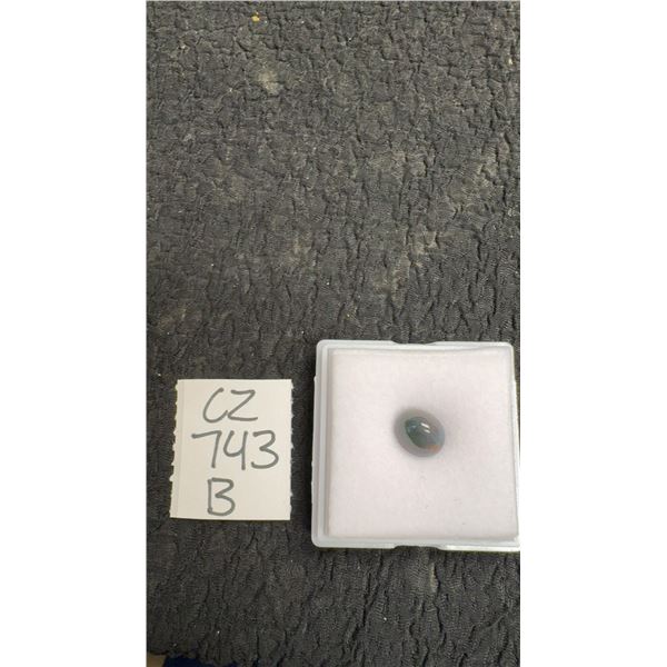 2.8 Carat Natural Untreated Black Opal Oval Cabochon, 8.4mm x 9.9mm